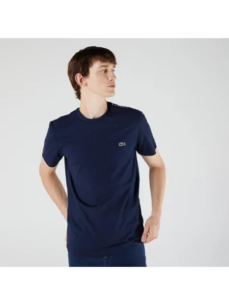 Lacoste футболка з круглим вирізом синя