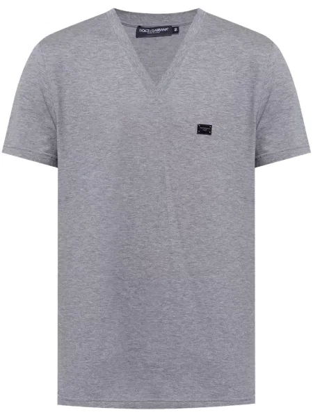 Tricou Dolce & Gabbana cu decolteu în V gri