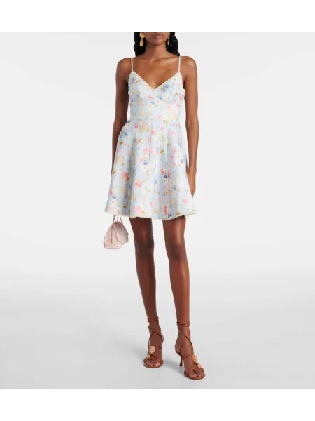 Rochie Zimmermann de in cu model floral albastru