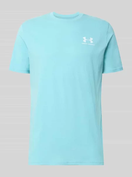 T-shirt z logo i okrągłym dekoltem Under Armour niebieska