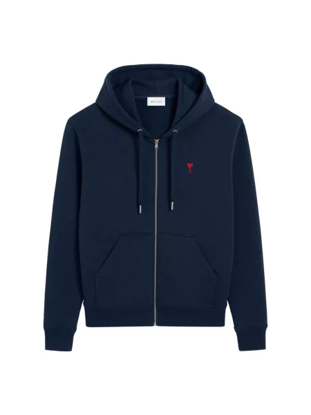 Bluza z kapturem Ami Paris w serca z kapturem niebieska
