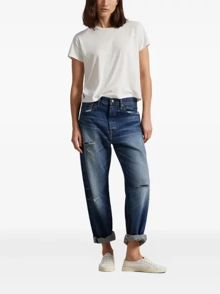 Szerokie polo Polo Ralph Lauren z przetarciami w paski czarne