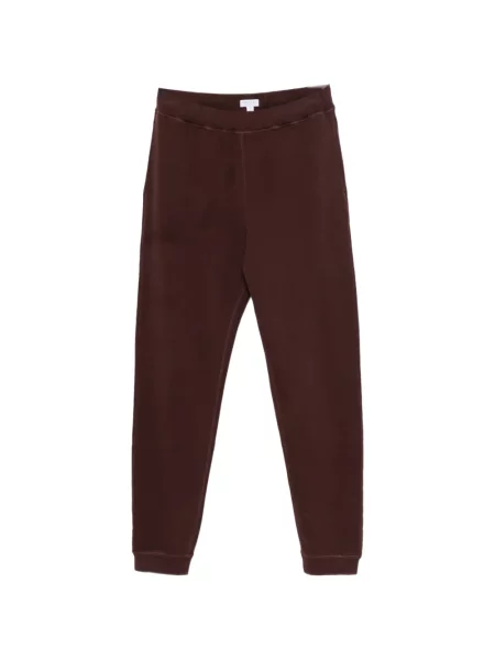 Pantaloni Sunspel alergare cu cordon maro