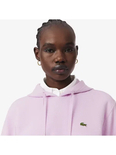 Lacoste Bluza Z Kapturem Z Piki różowa