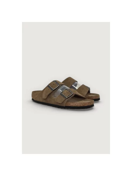 Semišové sandále Birkenstock hnedá