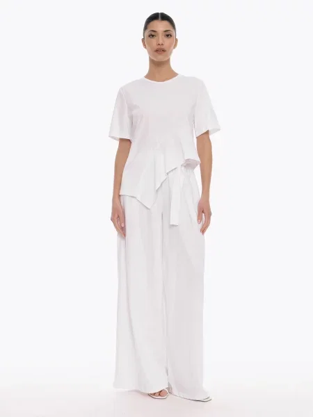 Pantaloni Connect Me' alb