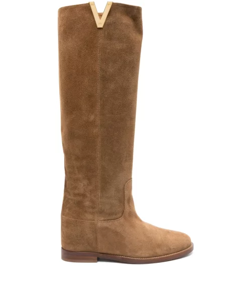 Велурени ботуши Via Roma 15 кафяво