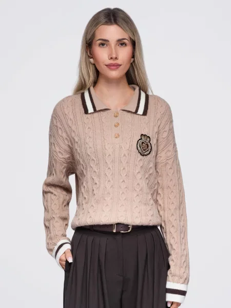 Polo majica Ombre smeđa