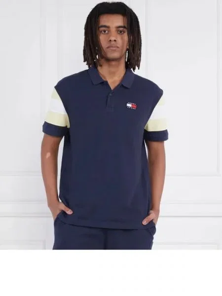 Tommy Jeans Tenisz póló TJM RLX FABRIC MIX | Relaxed fit kék