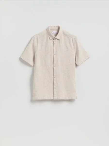 Reserved Cămașă regular fit din structurat bej