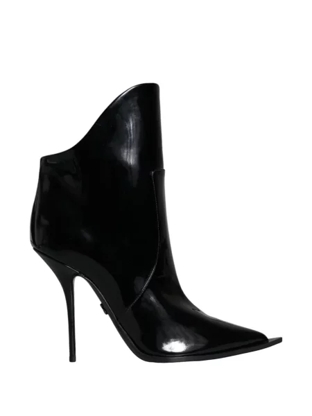 Cizme scurte Dolce & Gabbana din piele de lac negru