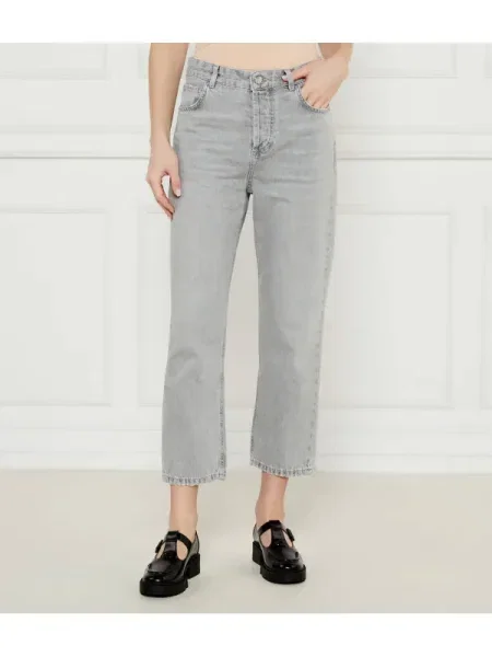 Marella SPORT Blugi TOMBOY | Straight fit | high waist gri