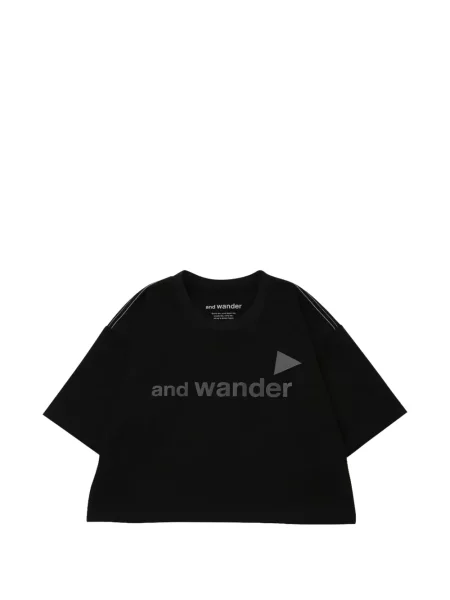 Decupat tricou And Wander cu imagine negru