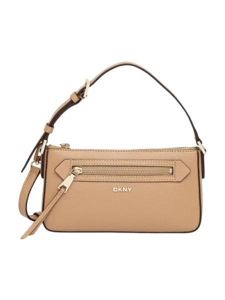 Torebka crossbody Dkny skórzana beżowa