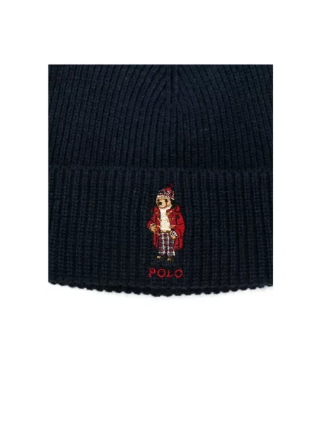 Czapka Polo Ralph Lauren wełniana casual niebieska