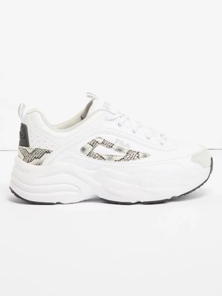 Sneakersy Fila chunky ze wstawką ze wzorem w panterkę białe