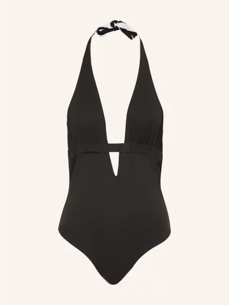 Max Mara Beachwear Strój Kąpielowy Z Wiązaniem Na Szyi Bchchenzia Z Wycięciem schwarz czarny