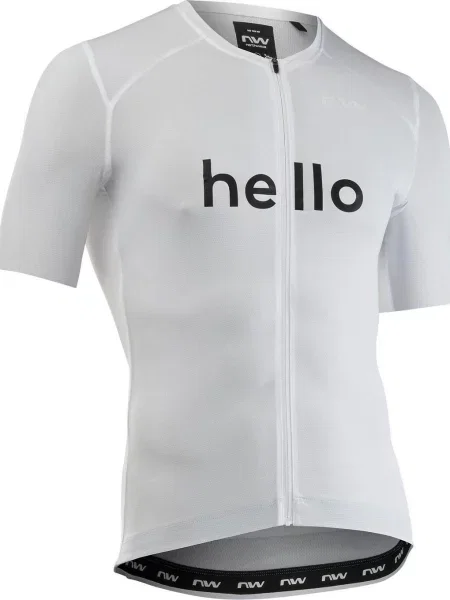 Koszulka rowerowa NORTHWAVE Blade Hello Goodbye Jersey S/s biała