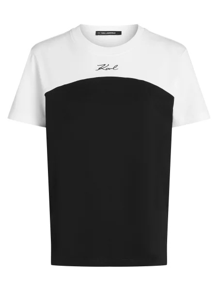 Karl Lagerfeld Tricou SIGNATURE MONOCHROME negru alb