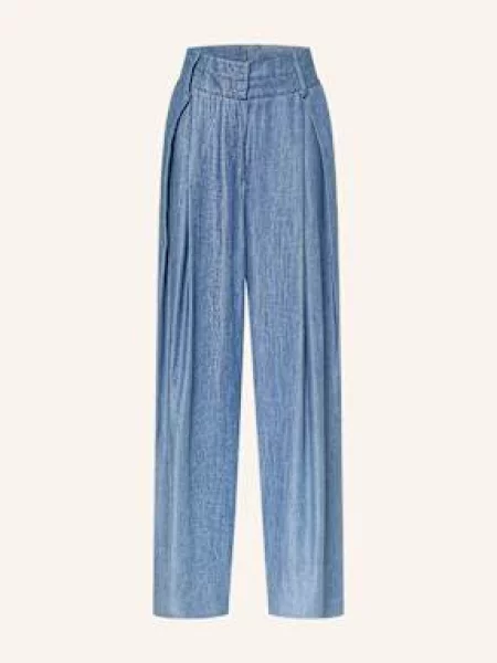 Sem Per Lei Jeansy Wide Leg blau niebieskie