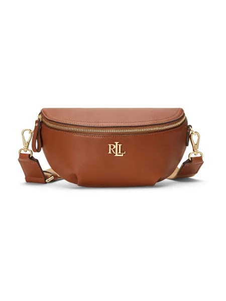 Kožna torba Lauren Ralph Lauren smeđa
