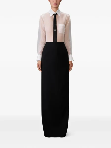 Cămașă Thom Browne de mătase cu dungi alb