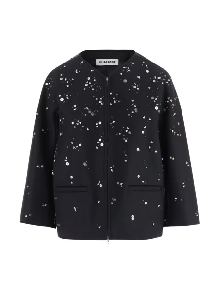 Kurtka Jil Sander wełniana niebieska