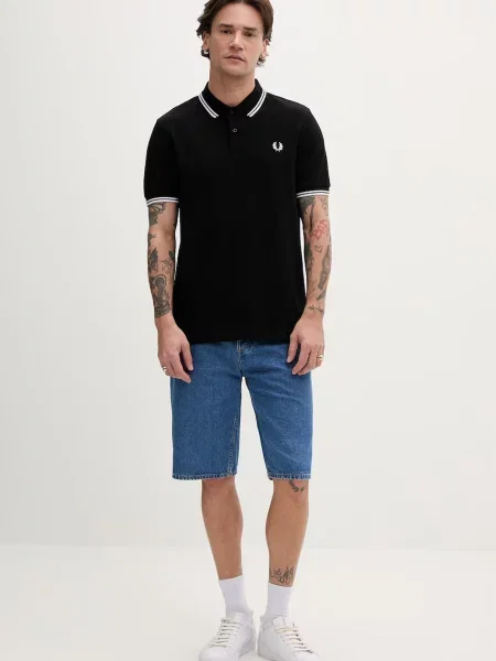 Fred Perry polo tričko Fred Perry Twin Tipped Shirt čierna