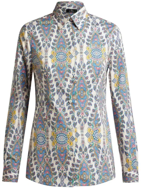 Cămașă Etro cu imagine cu model paisley alb