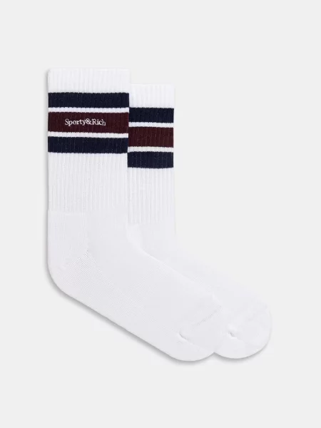 Sporty&Rich Șosete Serif alb