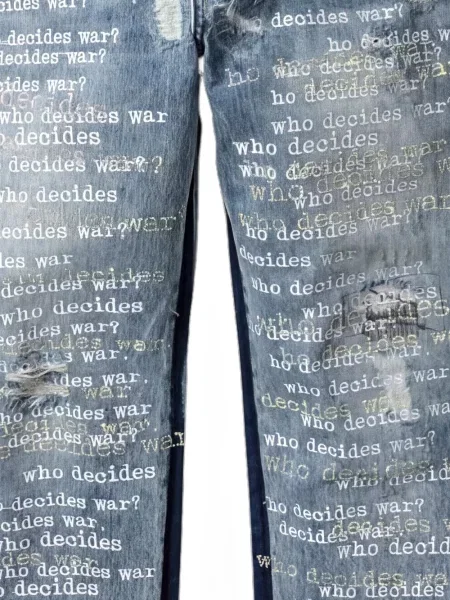 Blugi Who Decides War zdrențuiți albastru