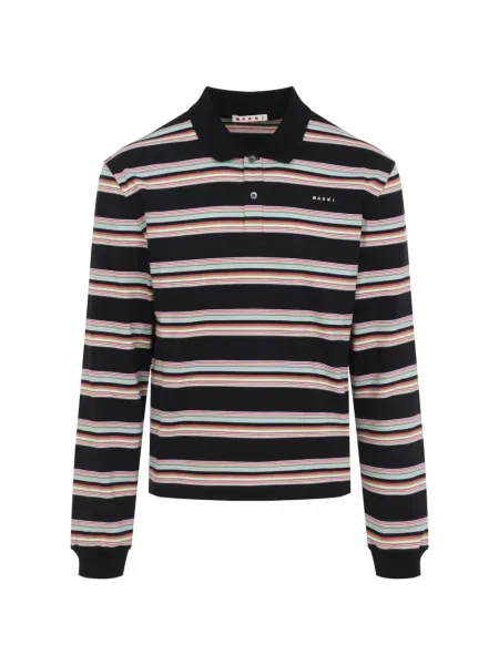 Lung tricou polo Marni negru