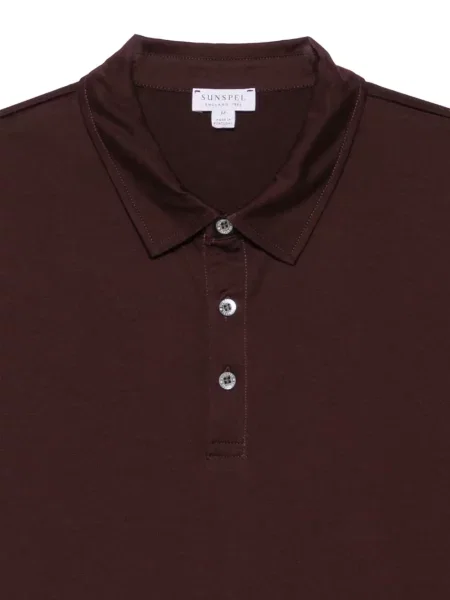 Lung tricou polo Sunspel maro