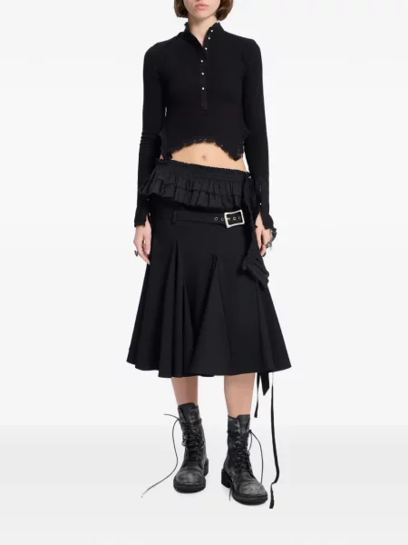 Decupat top Ann Demeulemeester din dantelă negru