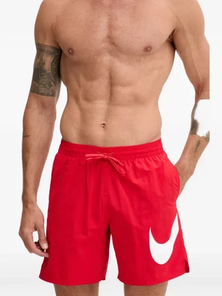 Slip de baie Nike cu imagine cu cordon din jacard roz