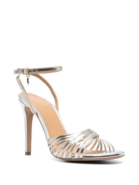 Sandale Twinset din piele argintiu