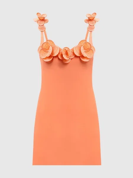 Сукня з квітковою аплікацією David Koma помаранчева