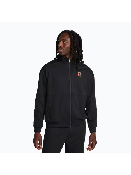 Férfi tenisz pulóver Nike Court Heritage black/black. Méret: S fekete