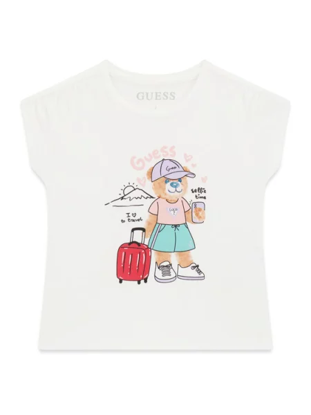 Guess Majica Regular Fit bela