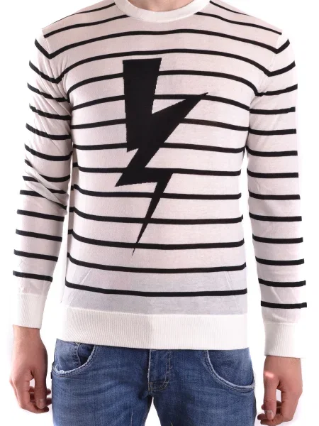 Pulover Neil Barrett cu dungi negru