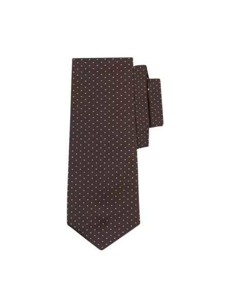 Krawat Brooks Brothers w grochy brązowy