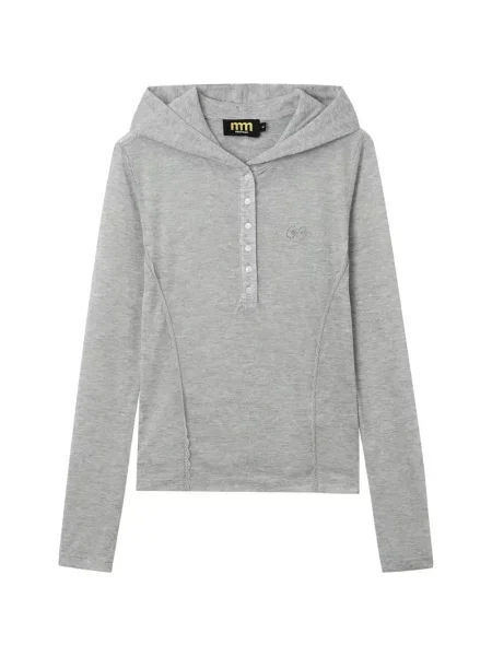 Hanorac cu glugă Mini Cream gri