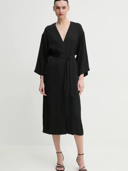 ISABELLE BLANCHE rochie midi evazati negru