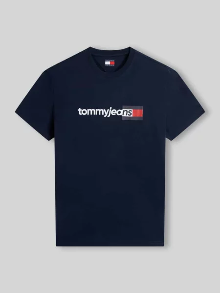 Koszulka Tommy Hilfiger z krótkim rękawem granatowa