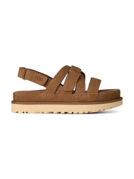 UGG sandale din piele întoarsă W Goldenstar Gleam maro