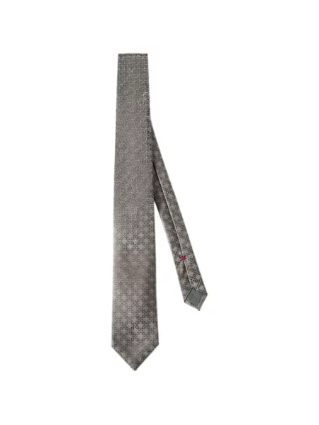 Cravată Brunello Cucinelli de mătase cu model floral gri