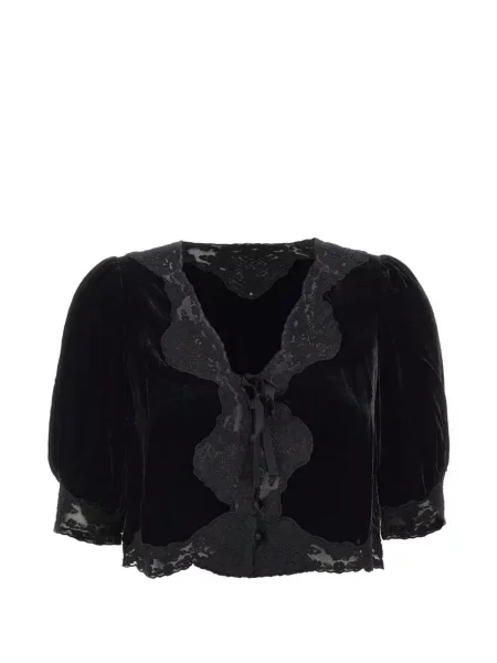 Top Rixo din dantelă negru
