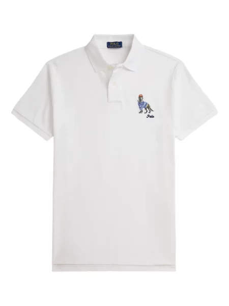 Kratak samt polo majica Polo Ralph Lauren s vezom crna