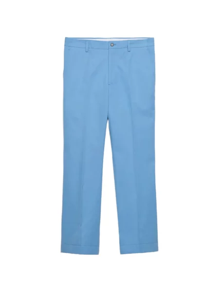 Poplínové zvonové kalhoty Prada modré