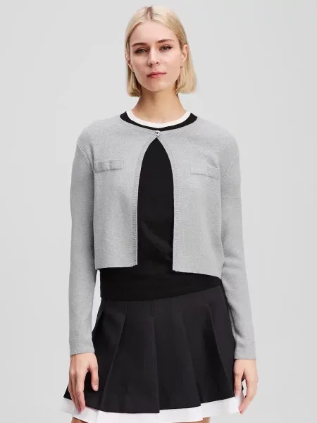 Karl Lagerfeld cardigan din amestec de lână light gri